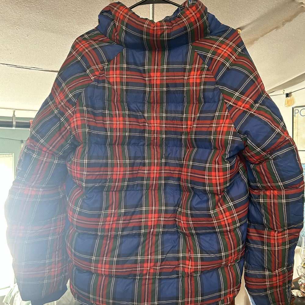 JW Anderson x Uniqlo, plaid puffer, blue,red - Picture 3 of 6
